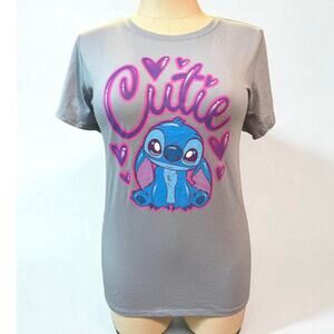 Torrid 2 (2X 18/20) Disney Lilo and Stitch Cutie Heart Airbrush Graphic‎ T Shirt